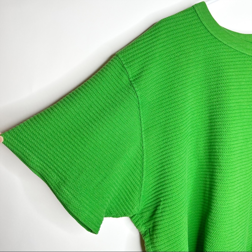 Big Bud Press Cropped Honeycomb Tee Bright Green Short Sleeve Crew Neck Size 3X - Picture 3 of 9